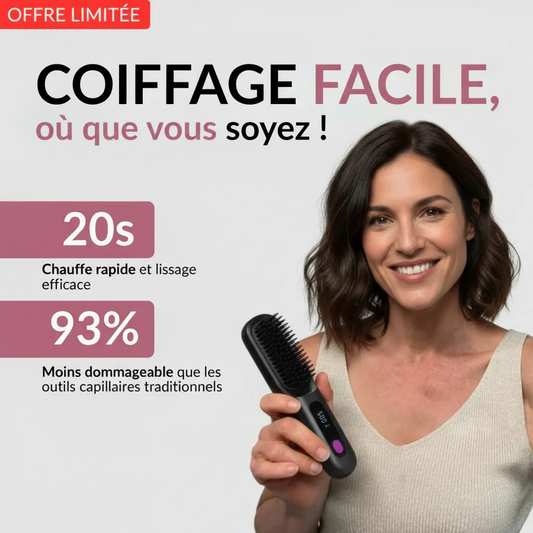 ✨ Brosse Lissante Portable Elaya™ – Sans Fil & Rechargeable